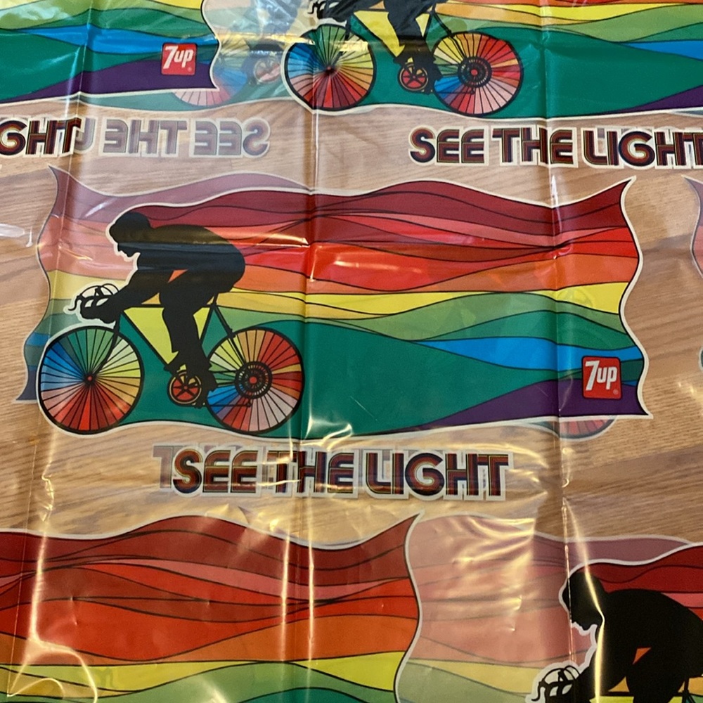 Vintage 1973 7UP See the Light Plastic Bicycle Cover